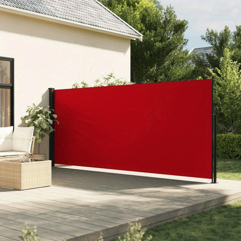 Windscherm – Windscherm Uitschuifbaar – Windscherm Tuin – Windscherm Veranda – Flexibele Afmetingen Tot 600 Cm – Weerbestendig Metalen Frame - Rood