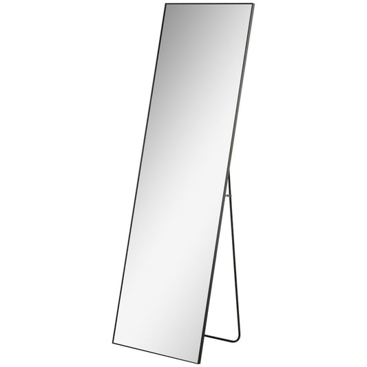 Standspiegel – Vloerspiegel – Kleiderspiegel – Staande Spiegel – Aluminium Spiegel – Rechthoekig – Vintage Stijl – Stevige Standaard