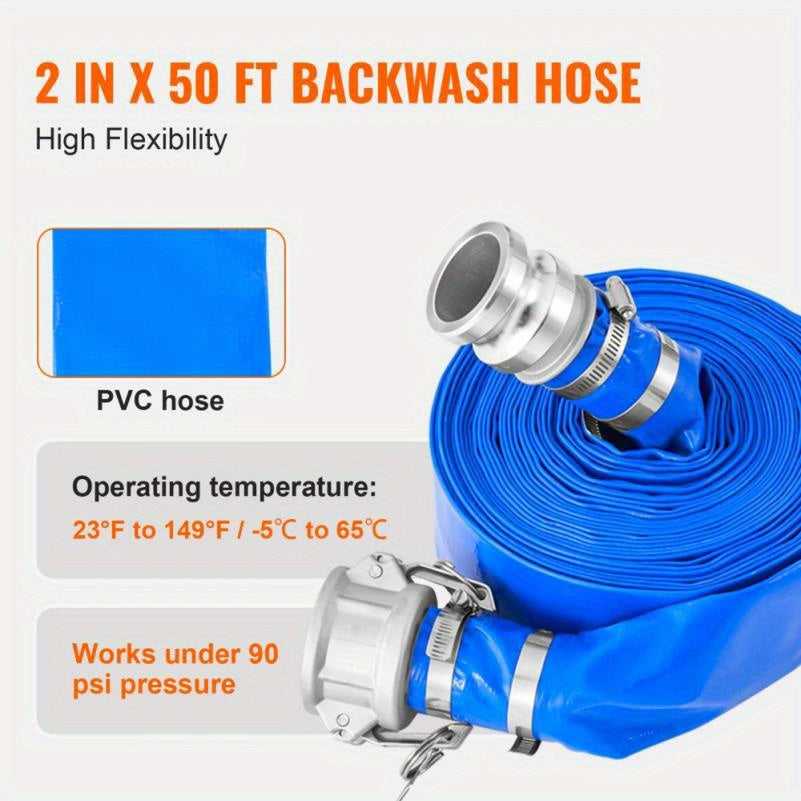 Flexibele Zuigslangset – Waterpompslang – Zuigslang – Irrigatieslang – Drainageslang – Duurzaam PVC – Lengte 6,1m En 15,24m
