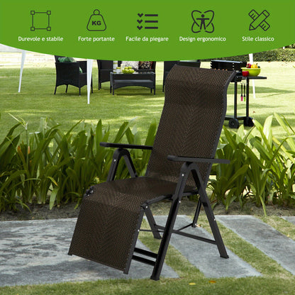 Ligstoel – Tuinstoel – Loungestoel – Strandstoel – Zonnestoel – Set Van 2 – Verstelbare Rugleuning – Duurzaam PE Rattan En Stalen Frame