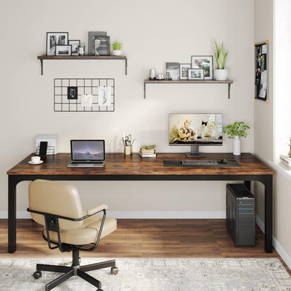 Vintage Bureau – Computer Tafel – Werktafel – Kantoor Meubel – Vergadertafel – Rustic Brown – Industrieel Design – 200 x 70 x 75 cm
