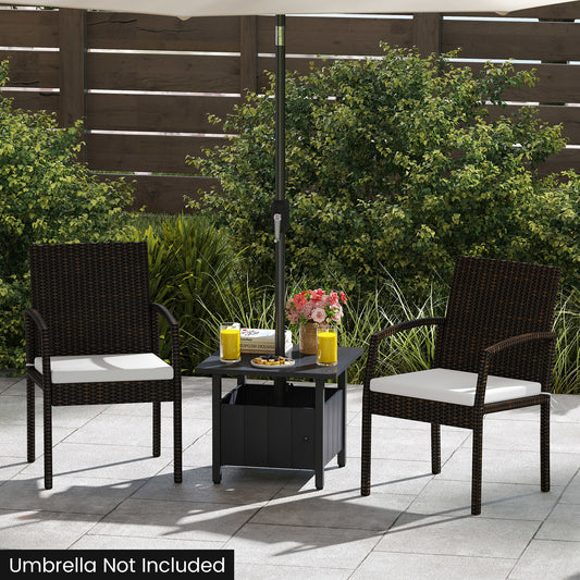 Vierkante Parasoltafel – Parasolstandaard – Tuintafel – Balkon Tafeltje – Parasolhouder – Metalen Frame – Inclusief 2 Gewichtzakken – Verstelbare Knoppen