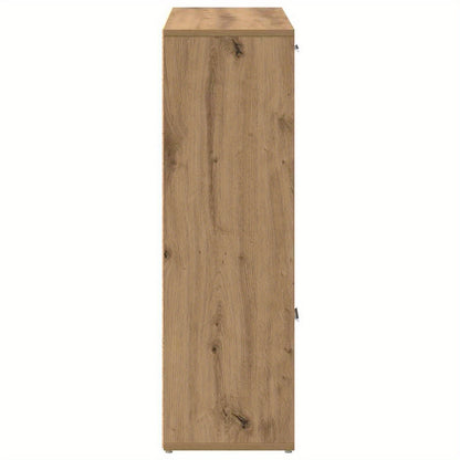 Boekenkast – Opbergkast – Vitrinekast – Wandkast – Kast met Deuren – Modern Design – Licht Eiken Fineer – 90x28x90 cm – 9 Vakjes – Vrijstaand – Stabiel & Duurzaam