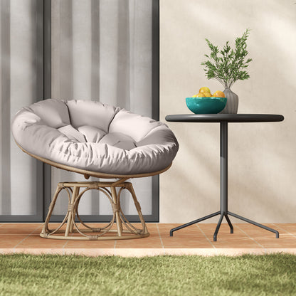 Papasan Stoel – Rattan Stoel – Draaibare Relaxstoel – Rotan Lounge Stoel – Wicker Tuinstoel – 360° Draaibaar – Weerbestendig Stalen Frame