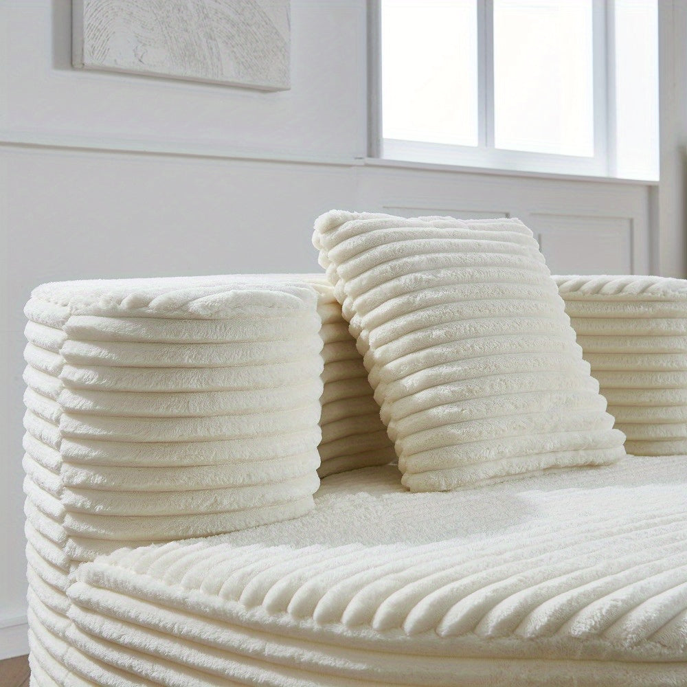 Zitzak – Poef – Loungestoel – Fauteuil – Corduroy Zitzak Beige – Groot Formaat – Zachte Schuimvulling