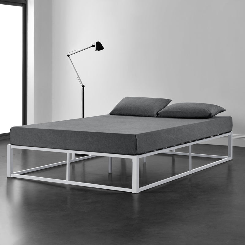 Bedframe – Metalen Bed – Bedframe Met Lattenbodem – Stabiel Bed – Tweepersoonsbed – Zwart – Stevig Gecoat Staal – Onderhoudsvriendelijk