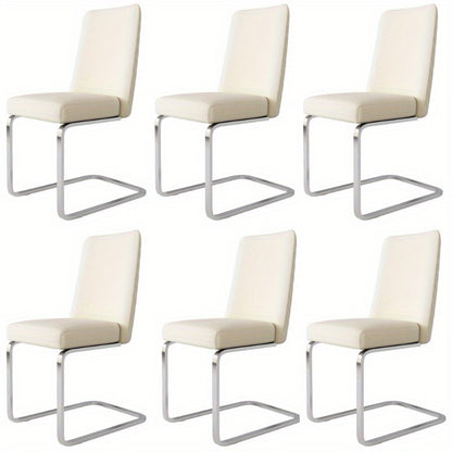 Eetkamerstoel – Stoel – Armstoel – Dinersstoel – Loungestoel – Set Van 6 – Beige Velvet Met Ruitmotief – Zilverkleurige Metalen Poot