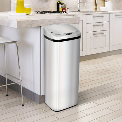 Prullenbak – Afvalbak – Vuilnisbak – Afvalemmer – Pedaalemmer – Roestvrij Staal – 50 Liter – Cilindrisch – Geen Elektriciteit