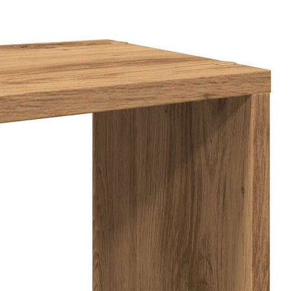Elegant Oak Wood Room Divider & Bookshelf - 80x24x186cm, Multi-Compartment Organizer with Artisan Finish for Office, Bedroom, Living Room, Study - Versatile Storage Solution with Open Shelves and Closed Compartments