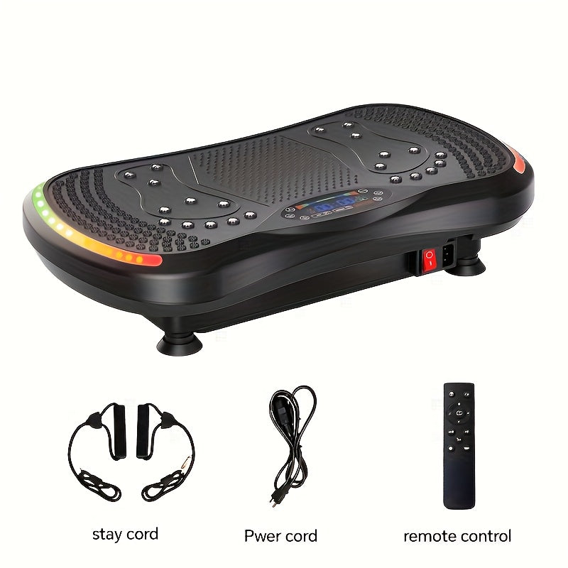 Trilplaat – Vibratieplaat – Vibrerende Fitnessplaat – Powerplate – Fitnessplatform – 7 Lichteffecten – Duurzaam ABS Materiaal