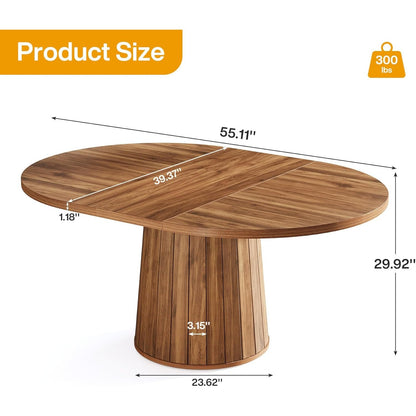 Eettafel – Tafel – Dinertafel – Keukentafel – Eetkamertafel – Ovaal Model – Geschikt Voor 6 Personen – Robuust Gefineerd Hout Bruin