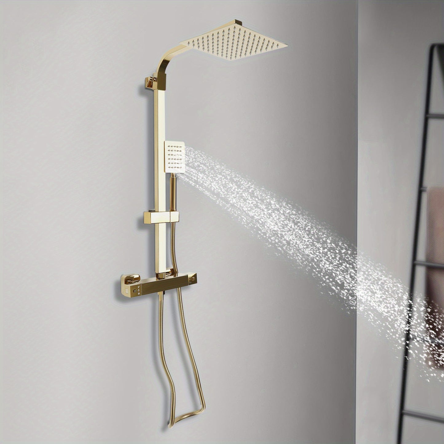 Thermostatisch Douche Systeem – Thermostaatkraan – Douchekraan – Doucheset – Douchepaneel – Gouden Afwerking – Hoogwaardig Messing – Eenvoudig Schoon te Maken