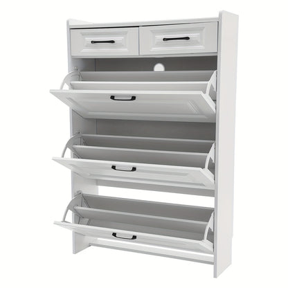 Schoenenkast – Schoenenrek – Schoenenopberger – Halmeubel – Schoenenbank – Wit Hout – 16-20 Paar – Ruimtebesparend Design