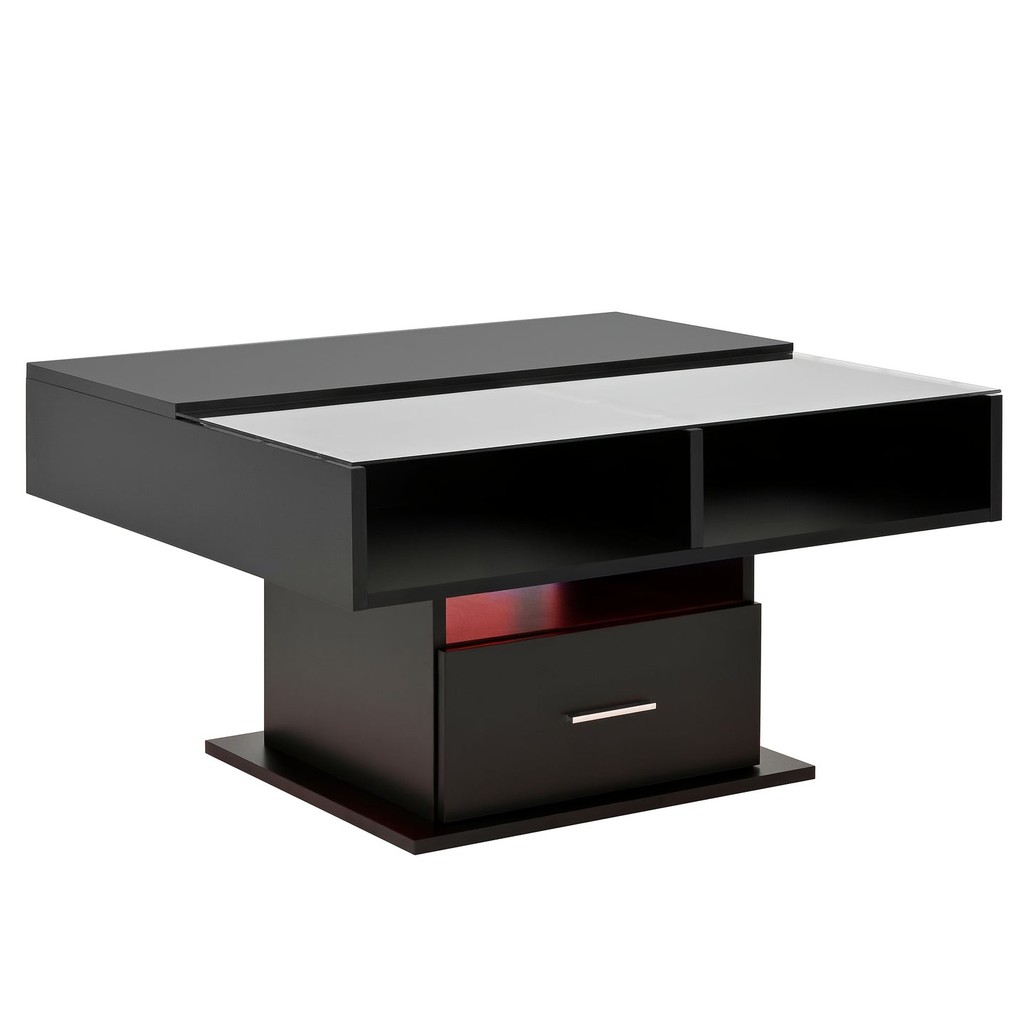 Salontafel verstelbaar – Koffietafel – Woonkamertafel – Bijzettafel – Tafeltje – Met verstelbare hoogte – Stevige metalen constructie – Opbergruimte onder blad