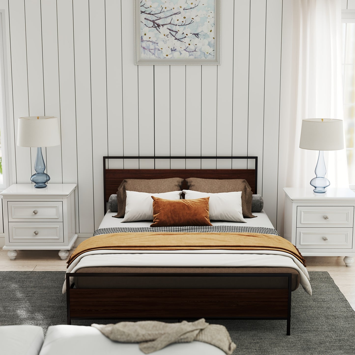 Bedframe – Bed – Eenpersoonsbed – Tweepersoonsbed – Metalen Bed – 140x200 cm – Stevig Zwart Metaal – Inclusief Spiraalbodem