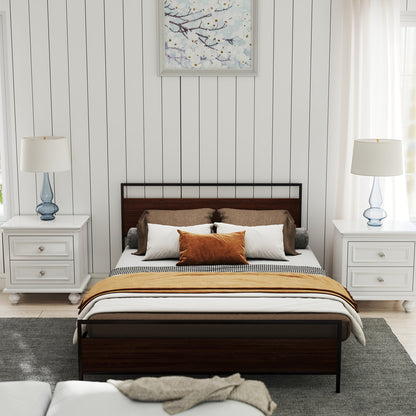 Bedframe – Bed – Eenpersoonsbed – Tweepersoonsbed – Metalen Bed – 140x200 cm – Stevig Zwart Metaal – Inclusief Spiraalbodem