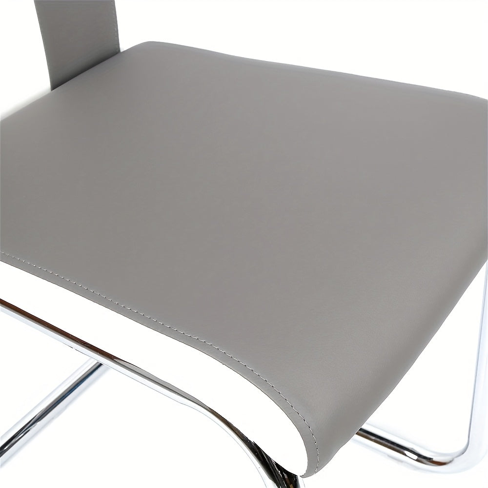Eetkamerstoel – Stoel – Kuipstoel – Keukenstoel – Armstoel – Ergonomisch – Kunstleer – Set van 2 – Hoge Rugleuning – Zithoogte 49 cm – Off-white en Grijs