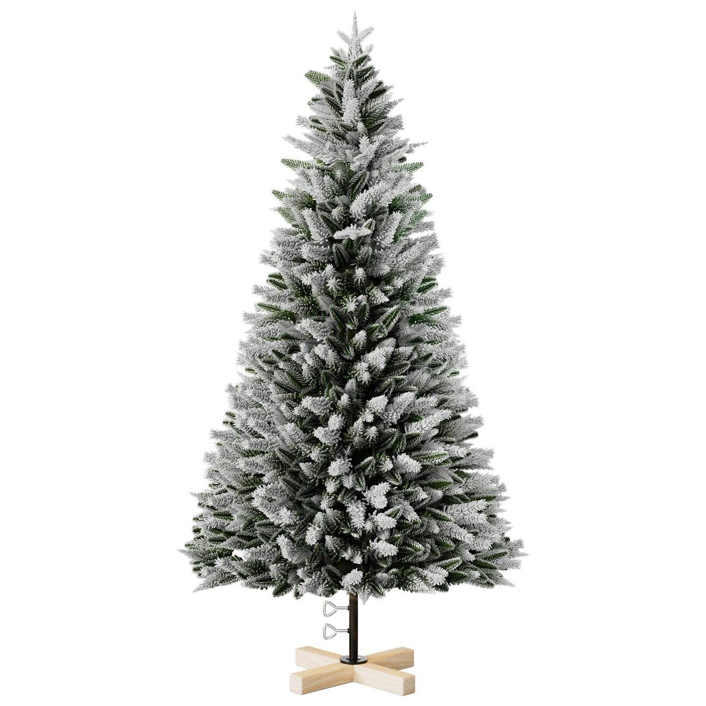 Kunstkerstboom – Kunstkerstboom Met Verlichting – Kunstboom – Kerstboom – Kerstdecoratie – 225 cm Hoog – Sneeuweffect Met Warm Witte LED’s – PE en PVC Takken