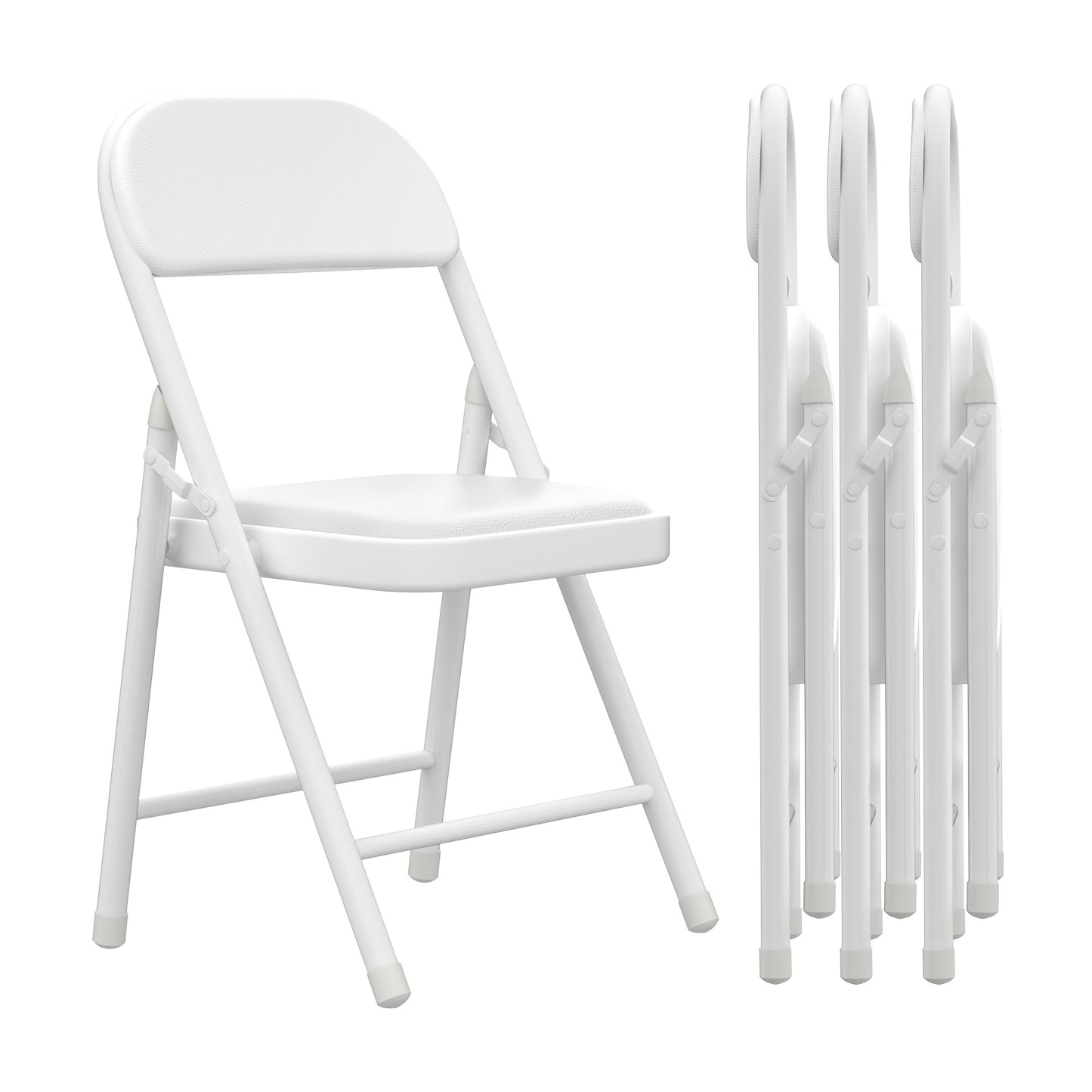 Klapstoel – Vouwstoel – Opvouwbare Stoel – Stapelbare Stoel – Zwarte Set – Metalen Frame – Memory Foam Zitting