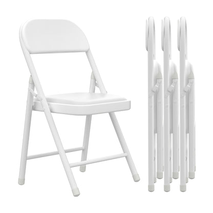 Klapstoel – Vouwstoel – Opvouwbare Stoel – Stapelbare Stoel – Zwarte Set – Metalen Frame – Memory Foam Zitting