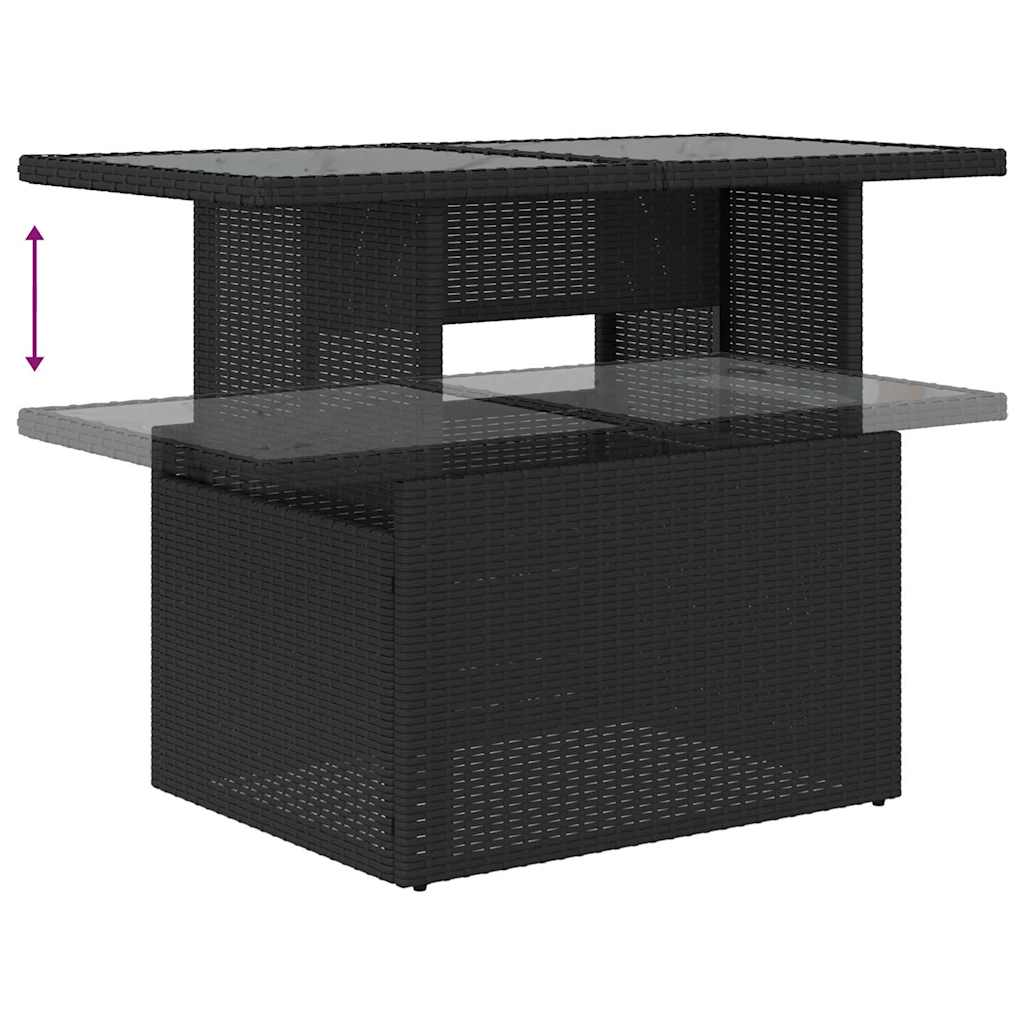 Tuinbank – Buitenbank – Loungeset – Modulair Sofa – Tuinmeubel – Handgeweven Poly Rattan – Verstelbaar Met Lichtgrijze Kussens