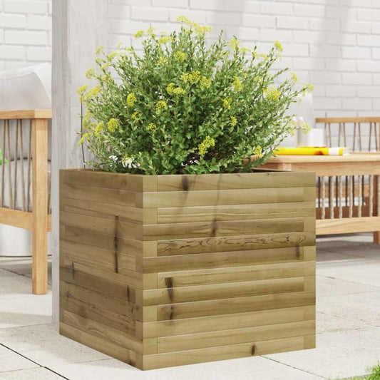 Plantenbak – Bloembak – Bloemstandaard – Bloempot – Plantbak – Verhoogd Design – Geïmpregneerd Grenenhout 50x50x45,5 cm