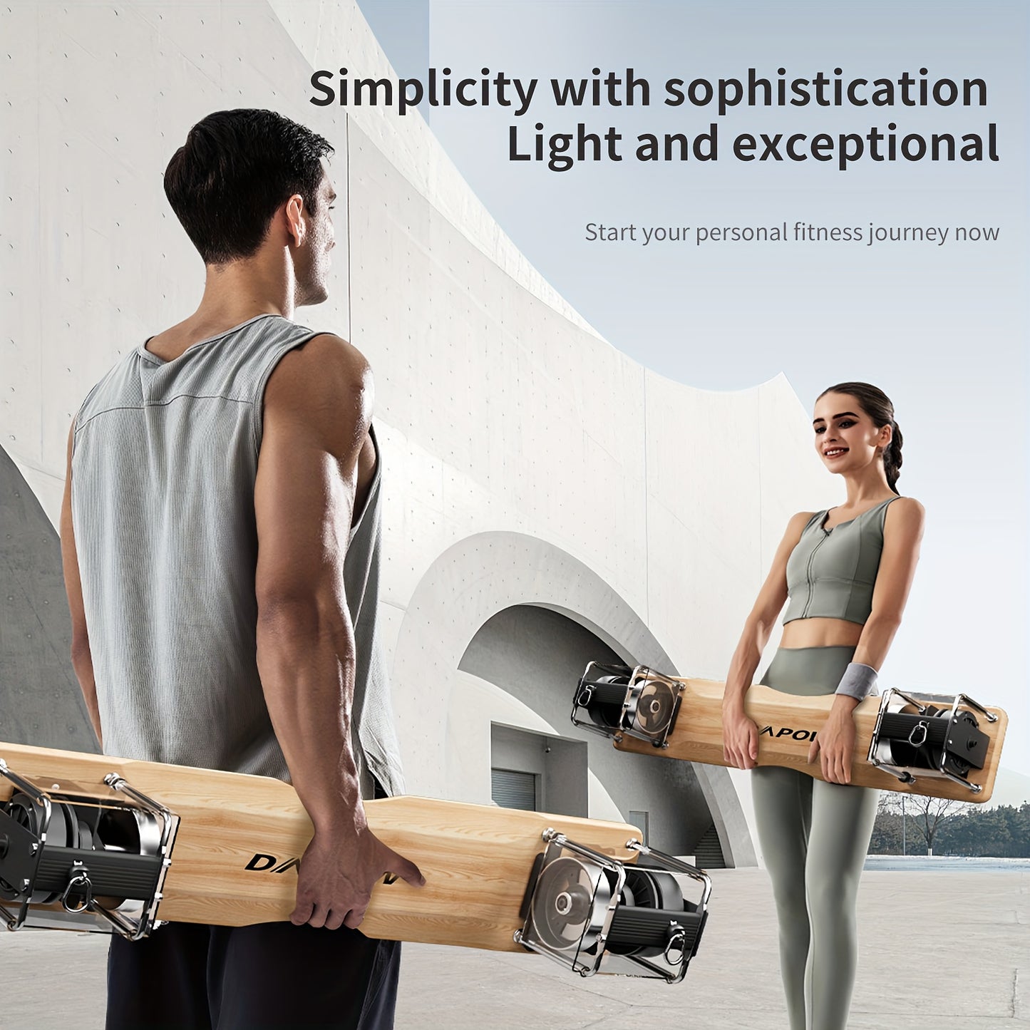Home Gym Systeem – Fitnessapparaat – Krachttraining Set – Weerstandstrainer – Workout Machine – Verstelbare Weerstand 7-17kg – Compact & Draagbaar Zonder Elektriciteit