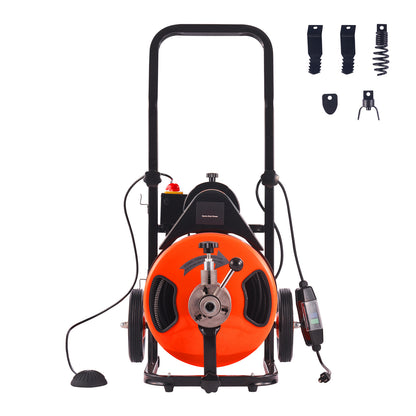 Elektrische Rioolontstopper – Rioolontstopper Elektrisch – Ontstoppingsmachine – Afvoerontstopper – Rioolsnake – 30 Meter Stalen Kabel – 1500 RPM Motor