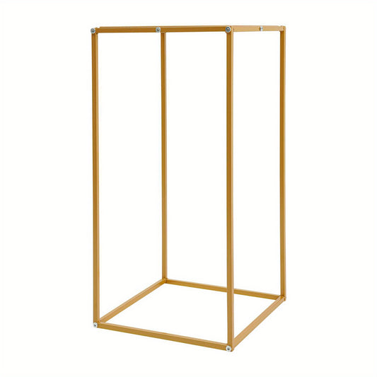 Wedding Flower Stand, Geometric Metal Flower Stand, Rectangle Flower Holder, Venue Decoration Setup, Tabletop Flower Arrangement, Rectangle Vase Stand, Rectangular Metal Frame, Heavy-Duty Stand, Rust-Resistant Metal