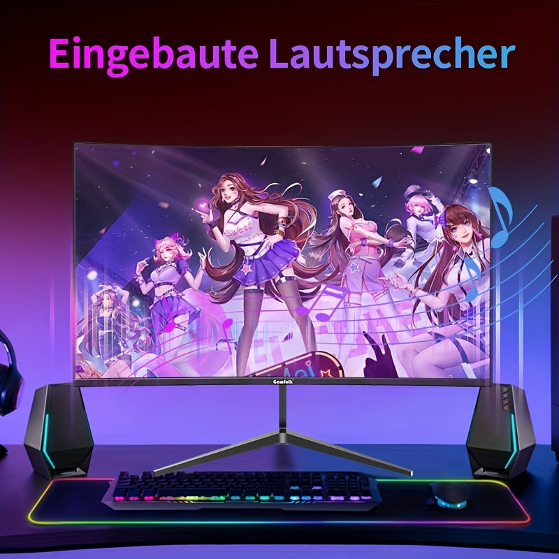 24 inch Curved Monitor – Gaming Monitor – PC Scherm – Beeldscherm – Computer Monitor – 100Hz Verversingssnelheid – Full HD 1080p Resolutie