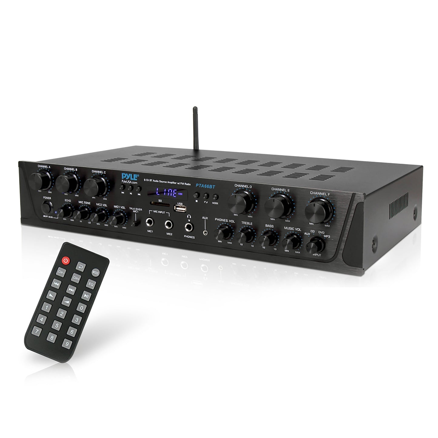 Audioversterker – Versterker – PA Versterker – Bluetooth Versterker – Stereo Versterker – 600 Watt Vermogen – Draadloze Bluetooth Connectie