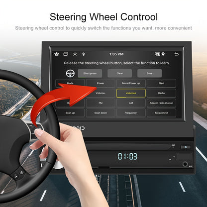 Android Car Radio – Autoradio Multimedia Speler – GPS Navigatie – Touchscreen 7 Inch – 1 DIN – WiFi Verbinding – Bluetooth – Inclusief Achteruitrijcamera – 4GB+64GB Geheugen