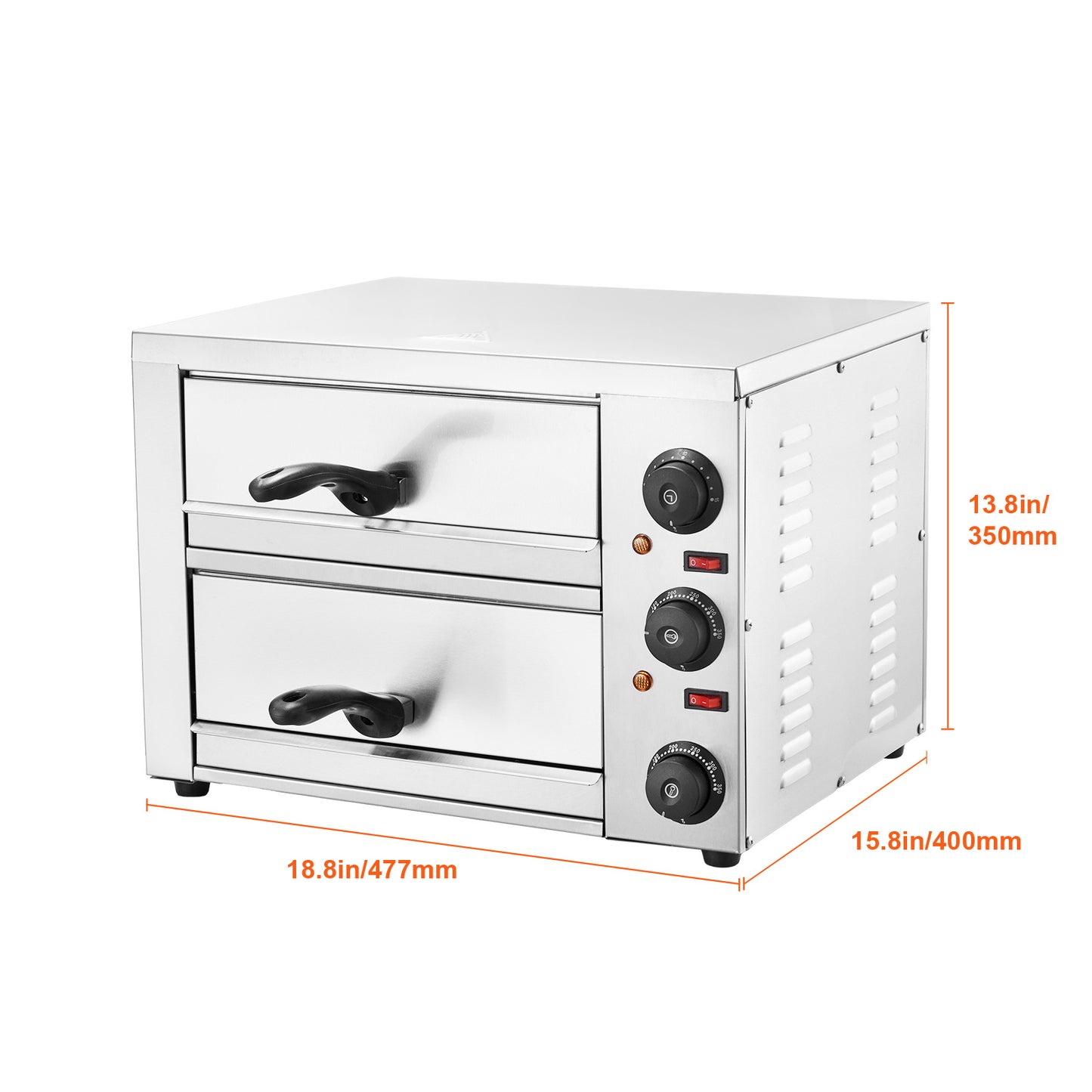 Elektrische Pizzaoven – Pizzaoven – Pizza Bakoven – Pizza Oven Voor Thuis – Pizza Oven Camping – RVS Roestvrij Staal – 305 mm Ø – Instelbare Temperatuur En Timer