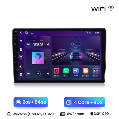 Autoradio 2Din – Multimedia Speler – Auto Stereo – Android Auto – CarPlay – 9-inch IPS Touchscreen – 6GB RAM & 128GB Opslag