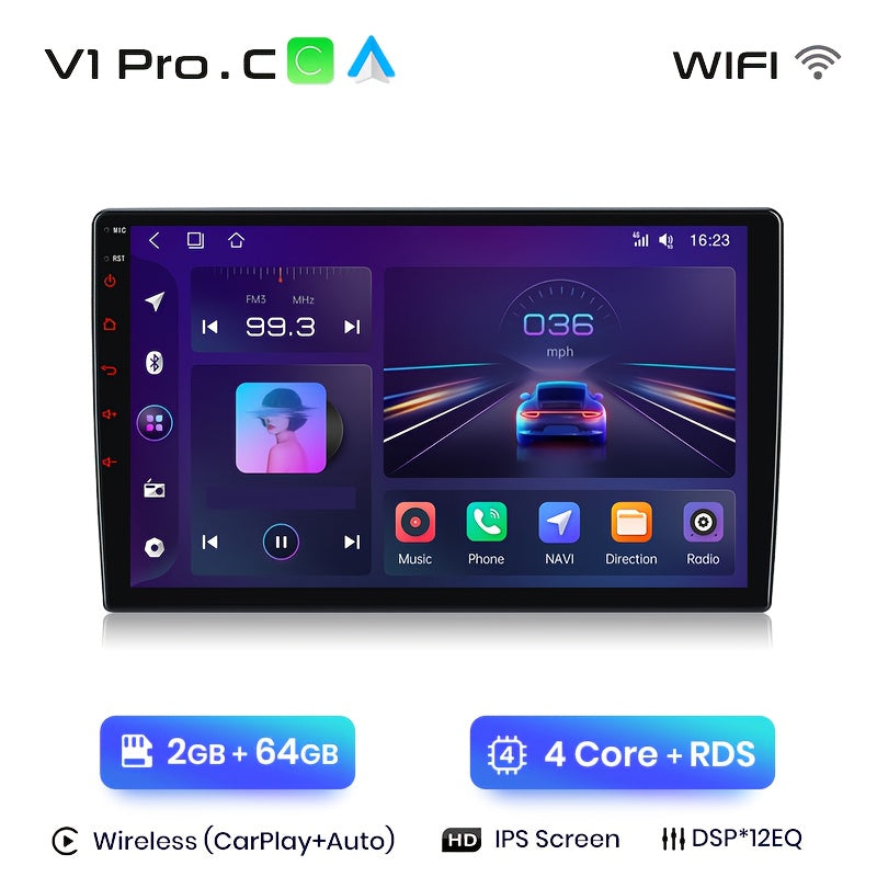 2Din Multimedia Speler – Autoradio – Car Multimedia – GPS Navigatie – Android Auto Speler – 9 Inch IPS Touchscreen – Draadloze CarPlay – 2GB RAM 64GB Intern Geheugen – Plug & Play Voor Peugeot 307 2002-2013