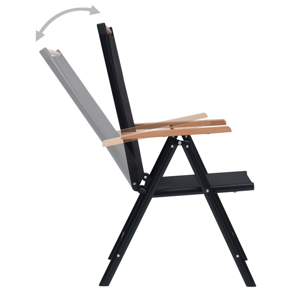 Tuinstoelen – Inklapbare Stoelen – Balkonstoelen – Aluminium Frame – Verstelbare Rugleuning – Weerbestendige Bekleding