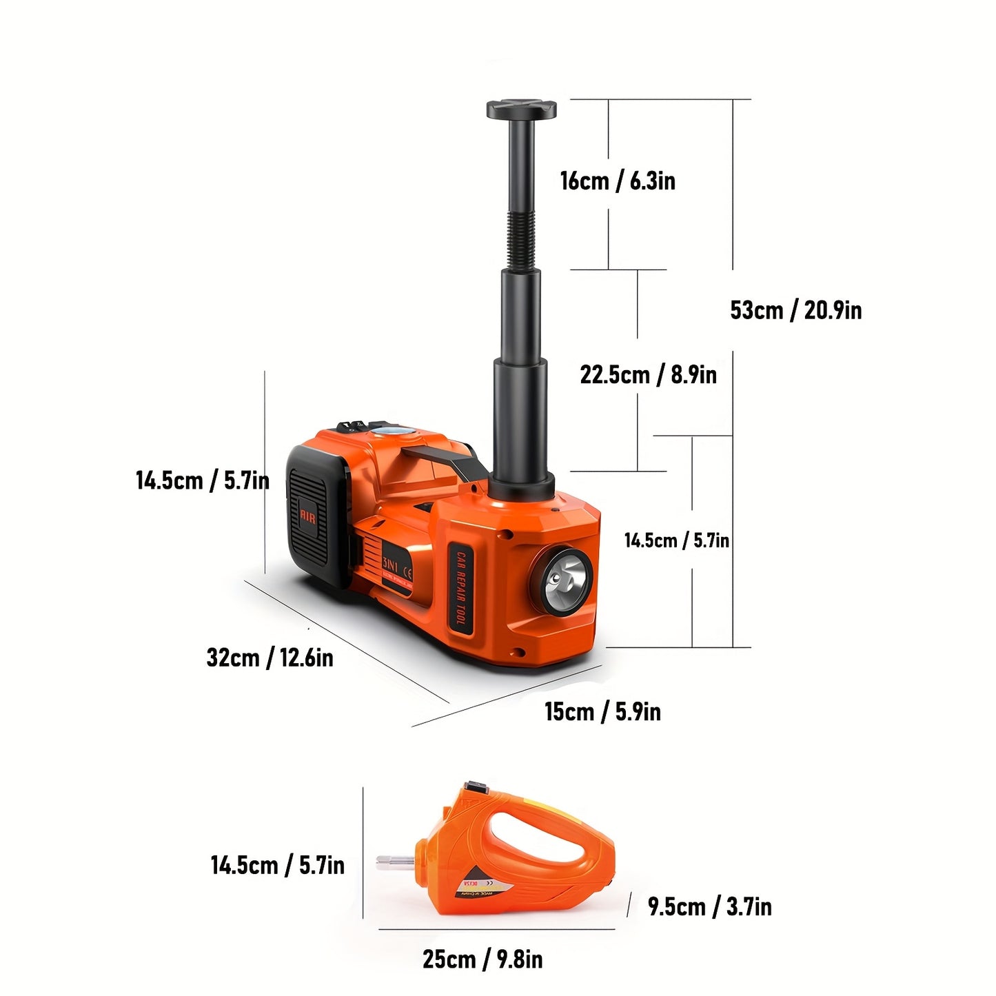 Autokrik – Vloerlier – Hydraulische Krik – Garagekrik – Elektrische Krik – 5 Ton Hefvermogen – Digitaal Display & Momentsleutel