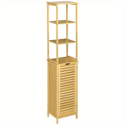 Hoge Badkamerkast – Hoge Kast – Opbergkast – Badkamerrek – Opbergmeubel – 3 Planken Achter Deur – Compact 173 cm Hoog – Eenvoudige Montage Zonder Gereedschap