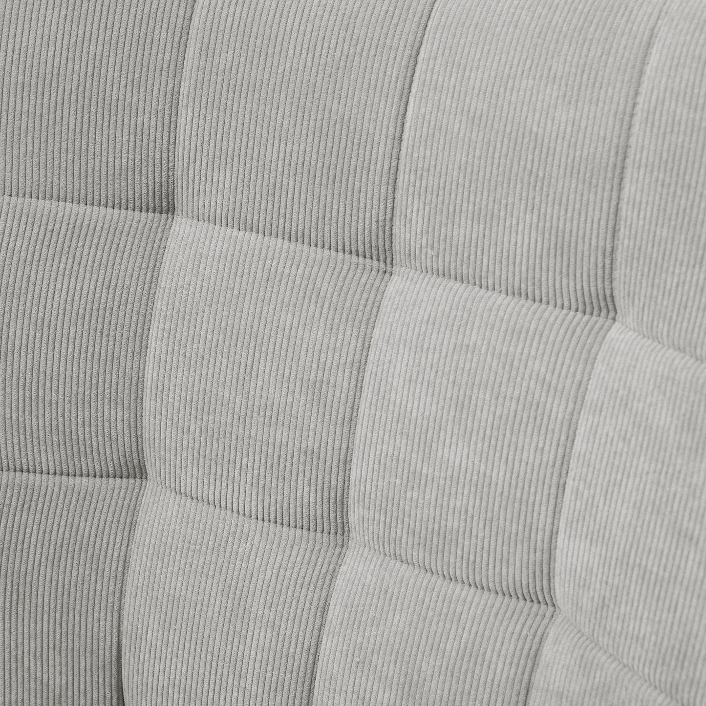 Accentstoel met Ottomaan – Relaxfauteuil – Zithoekstoel – Loungestoel – Fauteuil – Cord-Look Stof – Stevige Houten Poten – Grijs