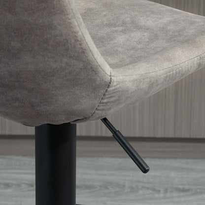 Barkrukken – Barkstoel – Barstoelen – Krukken – Barstoelset – Retro Design – Gaslift Met Voetsteun – Grijs/Zwart