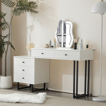 Kaptafel – Make-up Tafel – Vanity Table – Dressing Table – Cosmetica Tafel – Met Spiegel – Uittrekbaar Tafelblad – Metalen Constructie – 100x76x40 cm – Modern Design