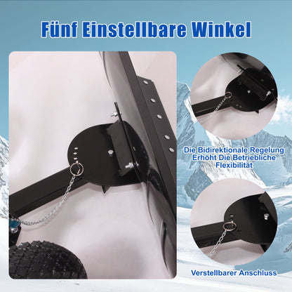Sneeuwschuiver – Sneeuwschep – Sneeuwruimer – Bladschep – Winterschep – Met Wielen – 5-stand Hoogte Verstelbaar – Extra Brede 74 cm Schep – Metalen Constructie