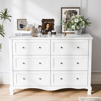 Commode – Ladekast – Dressoir – Kast – Opberger – Witte Commode – 6 Lades – Stevig P2-MDF – Compact 120x40x84 cm