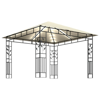 Luifel – Tuinklambuis – Overkapping – Terrasoverkapping – Zonneluifel – 3x3 Meter – Stabiel Stalen Frame – Ingebouwde Lichtslinger