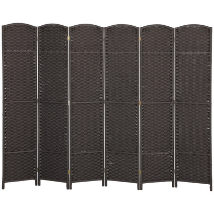 Kamerverdelersysteem – Kamerscherm – Roomdivider – Scheidingswand – Privacywand – 6-panelen – Opvouwbaar en Lichtgewicht – Bruin