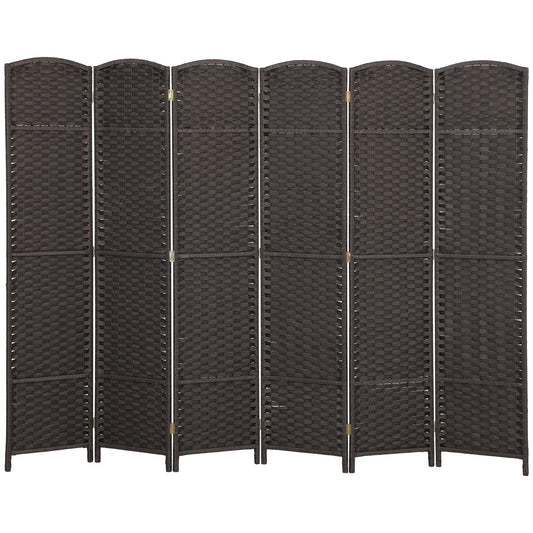 Kamerverdelersysteem – Kamerscherm – Roomdivider – Scheidingswand – Privacywand – 6-panelen – Opvouwbaar en Lichtgewicht – Bruin