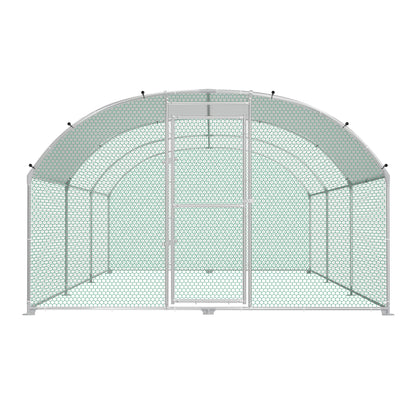 Buitenverblijf kippenhok – Ren – Dierenkooi – Kippenren – Buitenren – 3x6x2 meter – Gegalvaniseerd Stalen Frame – UV-bestendig PE Dak