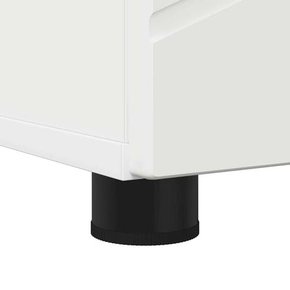 Hoge Badkamerkast – Smalle Opbergkast – Badkamerkast Wit – Verticale Kast – Toiletkast – Ruimtebesparend Design – MDF Met Hout – Vrijstaand En Functioneel