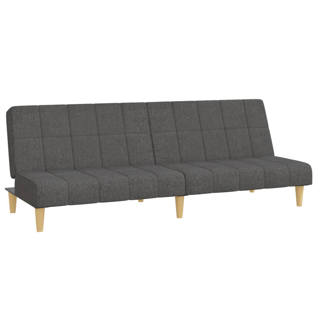 Slaapbank – Bedbank – Logeerbank – 2-Persoonsbank – Slaapbank Donkergrijs – 2-In-1 Ontwerp – Stevig Metalen Frame