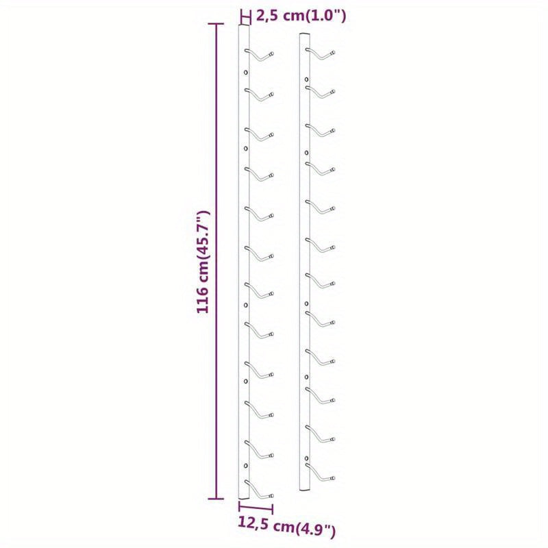 Wine Racks 2pcs for 12 bottles wall-mounted iron white. Wine storage rack is perfect for use in bars, wine cellars, kitchens, restaurants and more